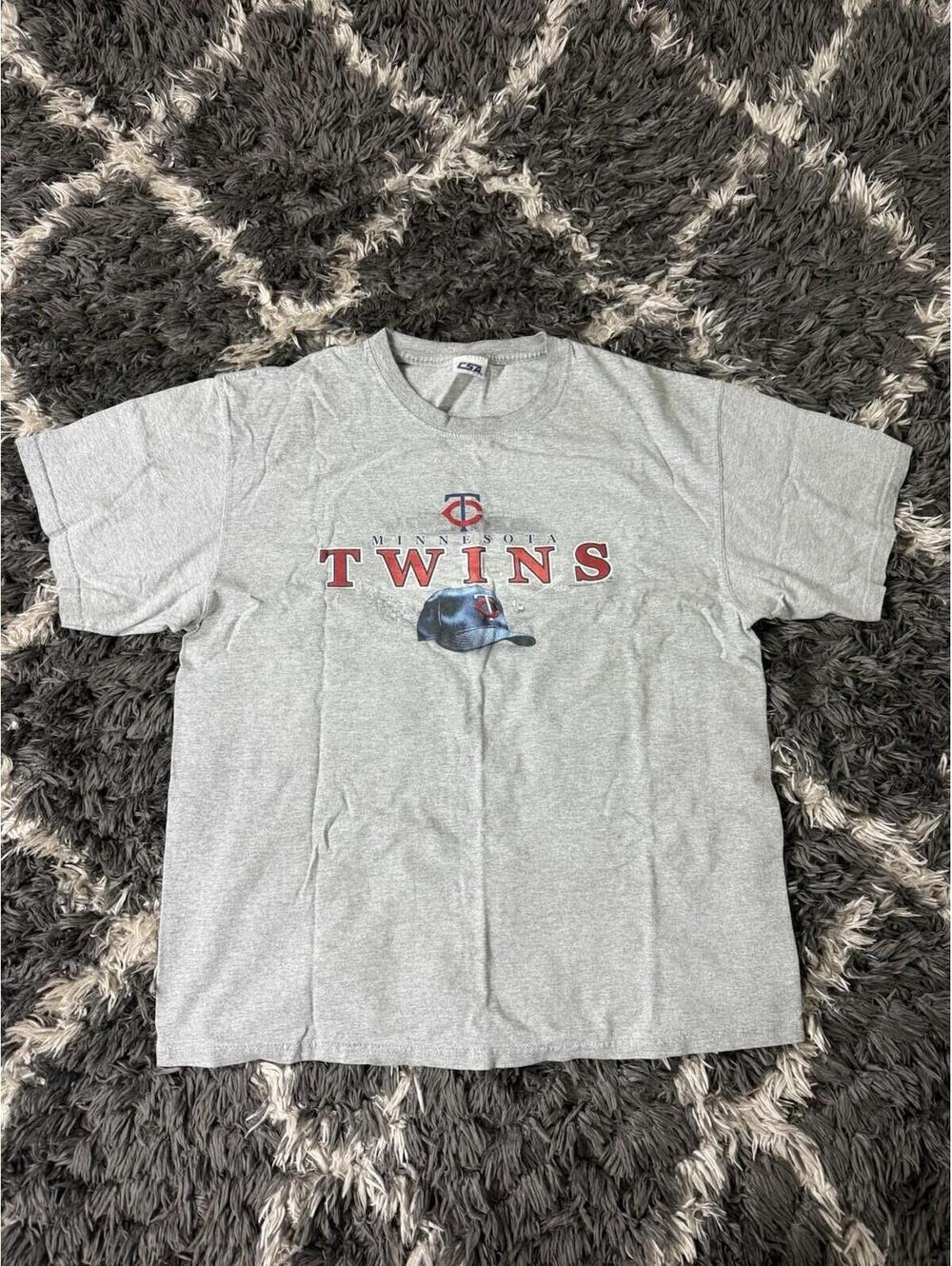 Vintage Minnesota Twins T Shirt Mens XL Gray Short Sleeve MLB Baseball CSA